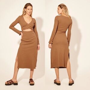 NWT Kivari Marta Midi Dress Mocha